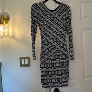 BCBGMaxAzria Navy and White dress